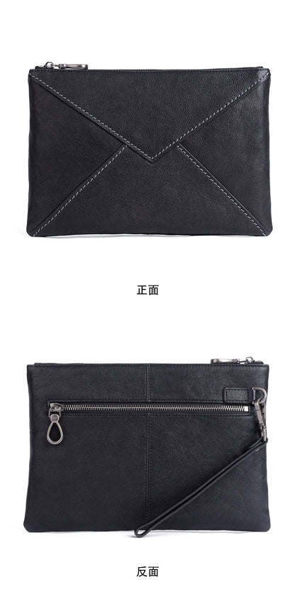 Men's Clutch Bag Genuine Cowhide Leather Casual Men's Handbag 