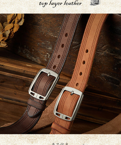 Men's Belt Handmade Fashion Casual Stainless Steel Needle Buckle Men's Belt 