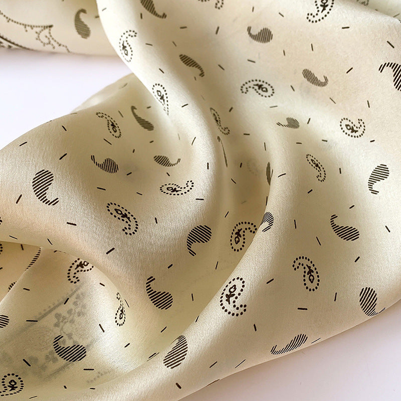 Silk scarf printed pattern small scarf women cashew nut flower temperament ornament neckerchief