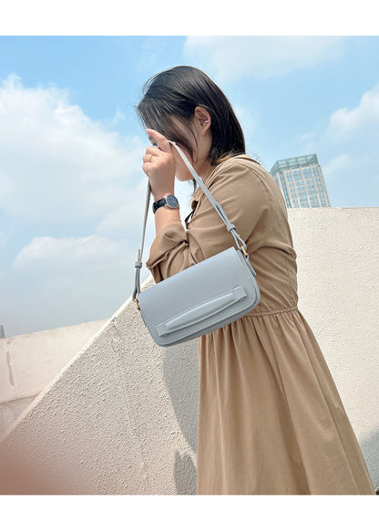 Women's bag Genuine leather armpit bag Luxury crossbody bag Cowhide square bag Single Shoulder bag that goes with anything.Pochette