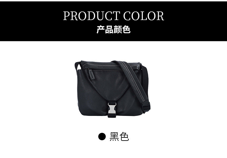 Men's Shoulder Bag Cowhide Soft Leather Casual Business Large Capacity Crossbody Bag for Men 