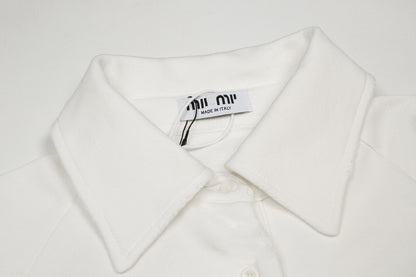 MIUMIU長袖ポロシャツ おしゃれ上着 クールカジュアル ロングtシャツ プルオーバー SY0340