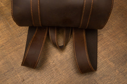 Men's Backpack, Original Handcrafted, Genuine Cowhide Leather, Retro Casual, Unisex, Travel Bag, Computer Bag