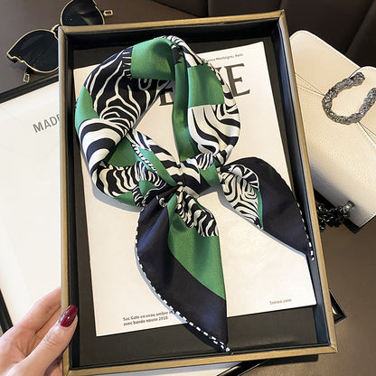 Silk scarf print pattern women's temperament commuting scarf neckerchief that goes with anything High quality