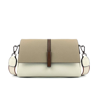 Women's bag Cowhide crossbody bag Genuine leather square bag Single color matching Commuting Shoulder bag that goes with anything. Pochette