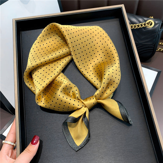 Silk scarf dot pattern small scarf women's temperament fashion commuting scarf that goes with everything