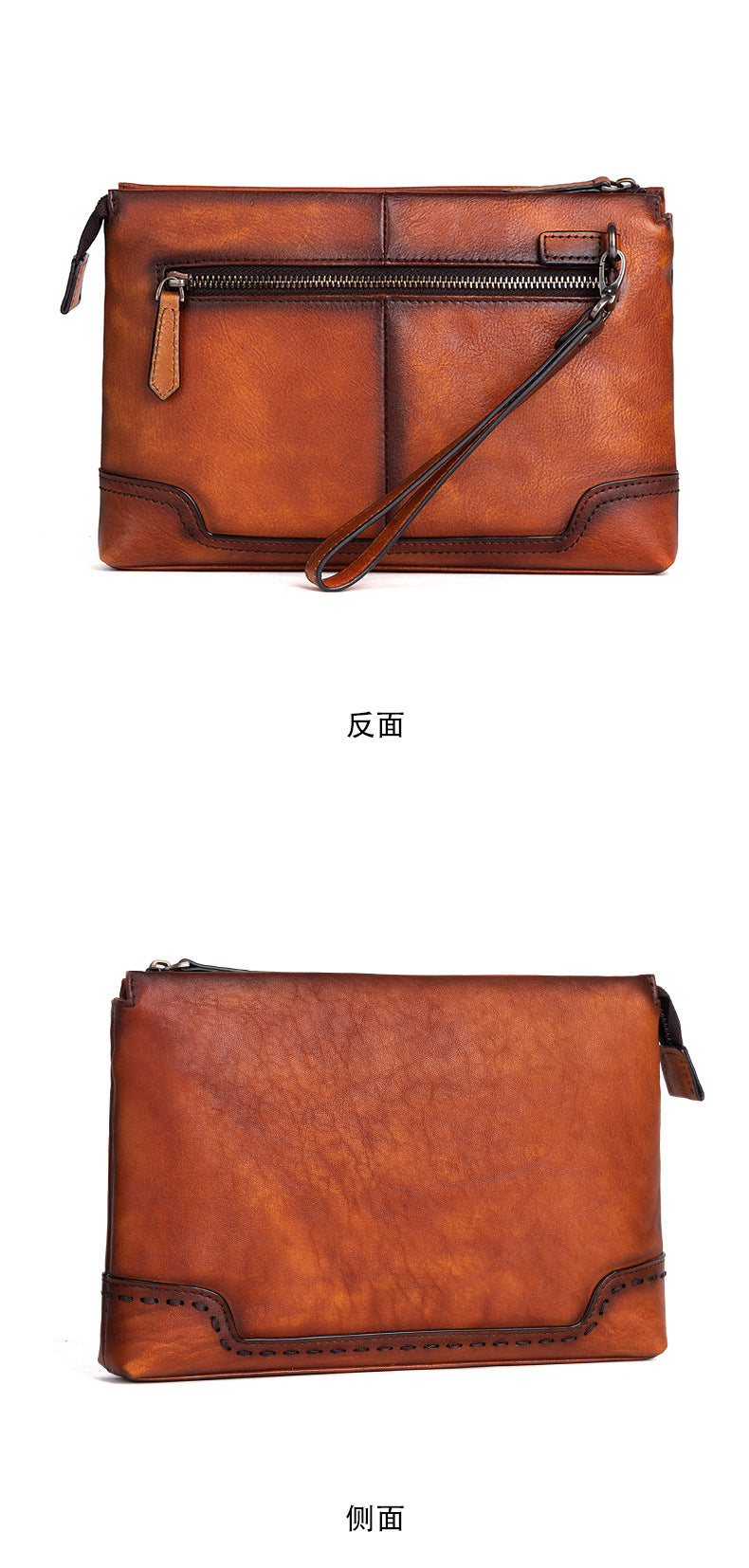 Men's clutch bag cowhide genuine leather casual retro male handbag 