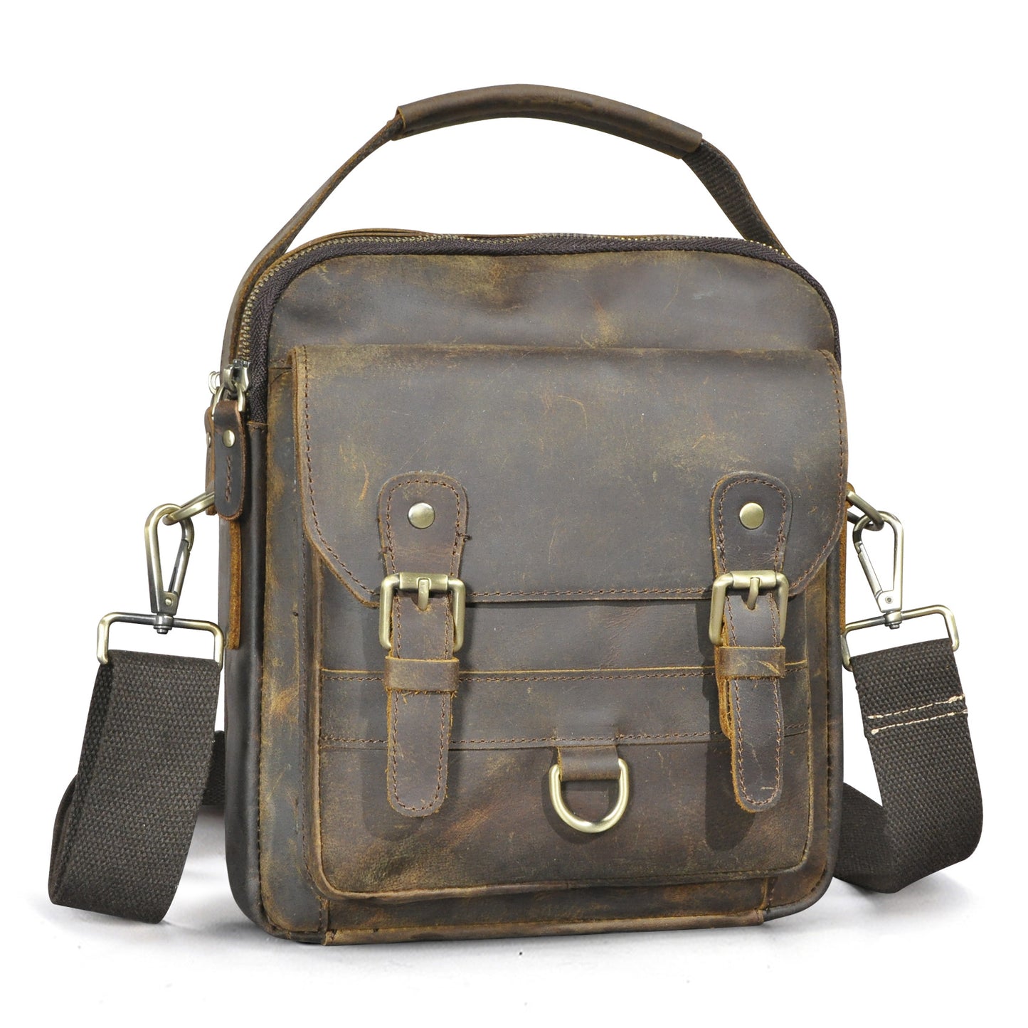 Men's Shoulder Bag Genuine Cowhide Leather Retro Travel Outdoor Men's Crossbody Bag