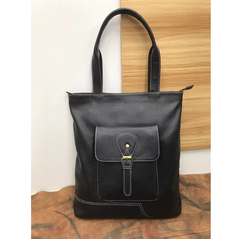 Men's Shoulder Bag Handbag Cowhide Genuine Leather Korean Fashion Casual Crossbody Bag for Men 