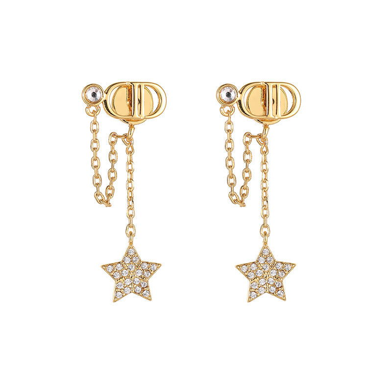 Earrings Hoshigata Pendant Cubic Chassis Long Earrings 