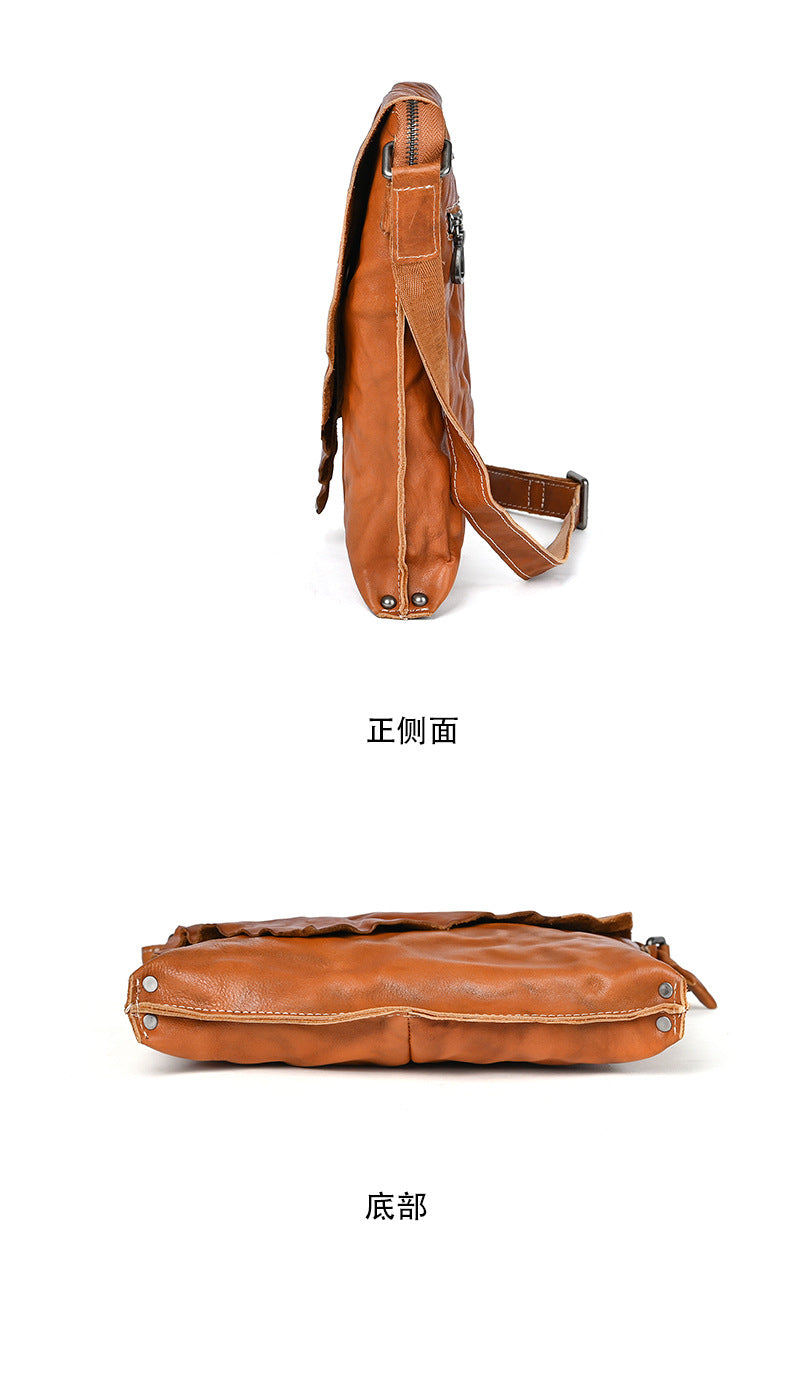Men's Shoulder Bag Genuine Cowhide Leather Fashion Crossbody Bag for Men 
