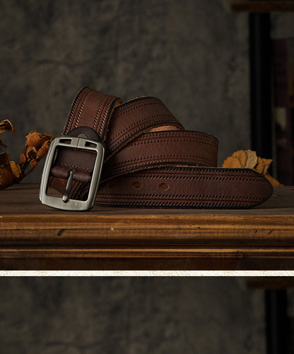 Men's Belt Handmade Fashion Casual Stainless Steel Needle Buckle Men's Belt 