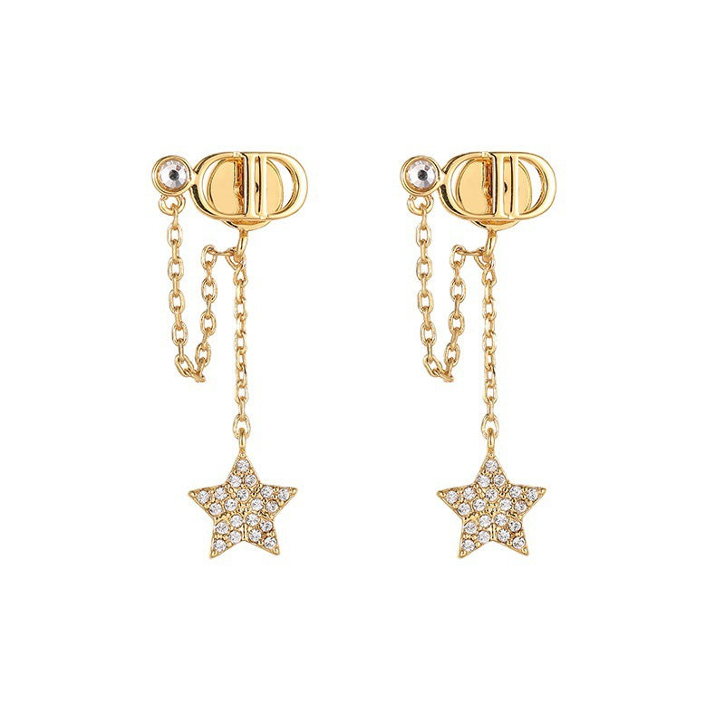 Earrings Hoshigata Pendant Cubic Chassis Long Earrings 