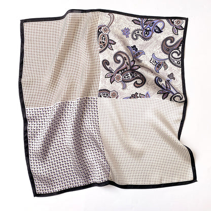 Silk Scarf Women Sheer Fashionable Printed Pattern Muffler Decorate Elegant Temperament Neckerchief