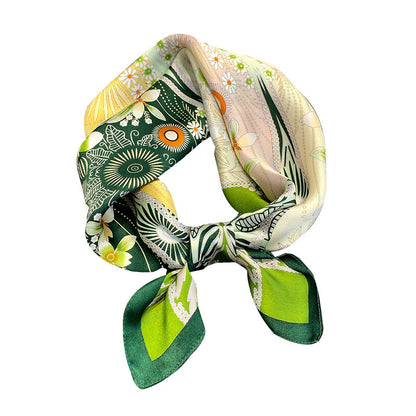 Silk scarf print pattern fashionable women's small scarf temperament neckerchief 