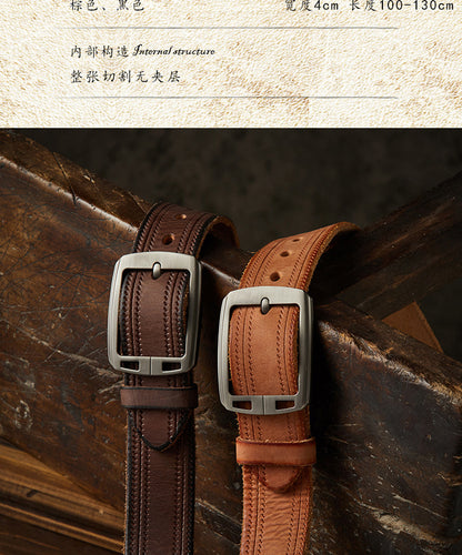 Men's Belt Handmade Fashion Casual Stainless Steel Needle Buckle Men's Belt 