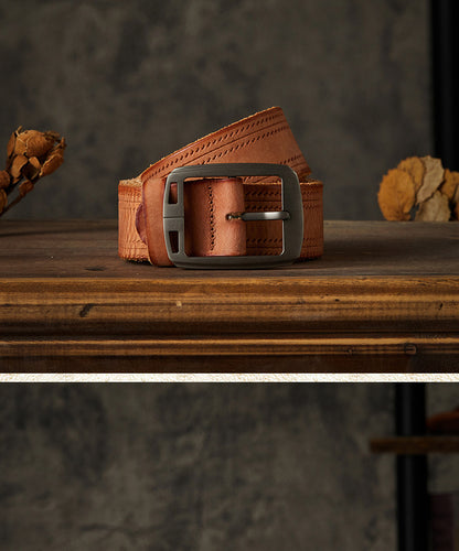 Men's Belt Handmade Fashion Casual Stainless Steel Needle Buckle Men's Belt 