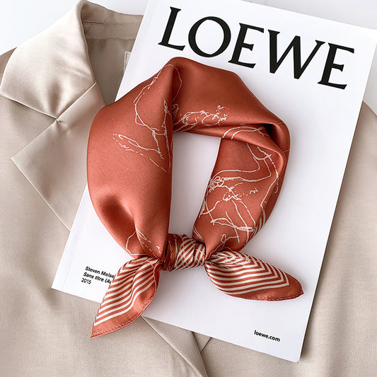 Silk scarf women fashion small scarf sheer decoration warm scarf temperament elegant