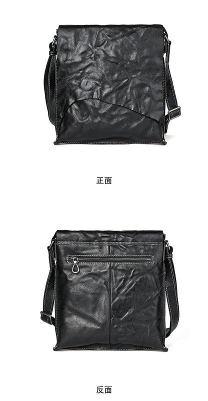 Men's Shoulder Bag Genuine Cowhide Leather Fashion Crossbody Bag for Men 