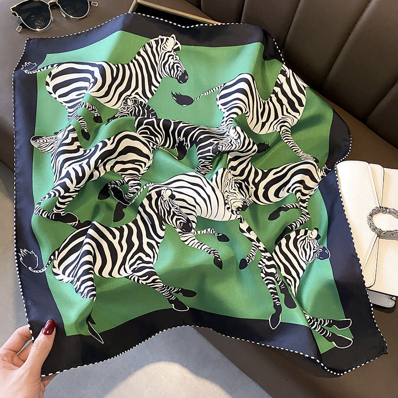 Silk scarf print pattern women's temperament commuting scarf neckerchief that goes with anything High quality