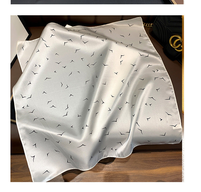 Silk scarf printed pattern elegant temperament neckerchief ladies scarf high quality