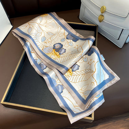 Silk scarf printed pattern scarf temperament fashionable decoration double-sided ribbon long scarf