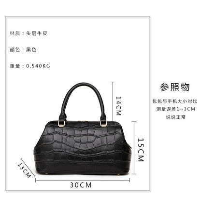 Women's bag Crocodile pattern Python pattern handbag Genuine leather bag Large capacity shoulder bag that goes with anything Top Cowhide handbag. Bag