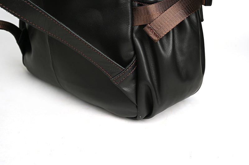 Men's backpack cowhide genuine leather retro casual business travel bag for men computer bag 