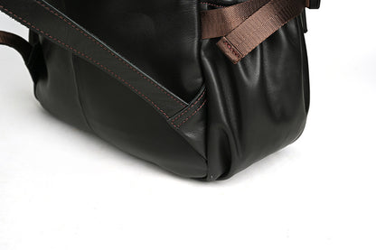 Men's backpack cowhide genuine leather retro casual business travel bag for men computer bag 