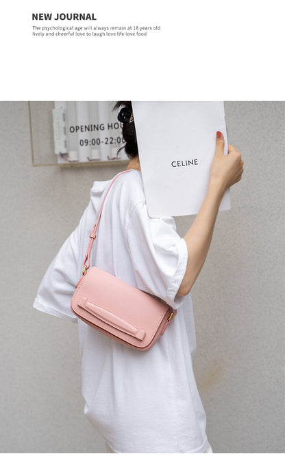 Women's bag Genuine leather armpit bag Luxury crossbody bag Cowhide square bag Single Shoulder bag that goes with anything.Pochette