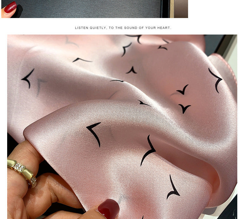 Silk scarf printed pattern elegant temperament neckerchief ladies scarf high quality