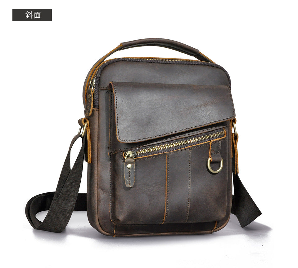 Men's Crossbody Bag Cowhide Genuine Leather Retro Travel Outdoor Men Shoulder Bag 