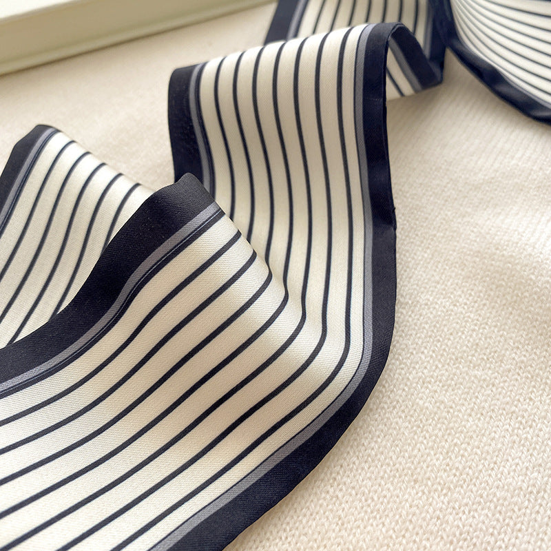 Scarf slim long striped double neckerchief fashion muffler temperament hood