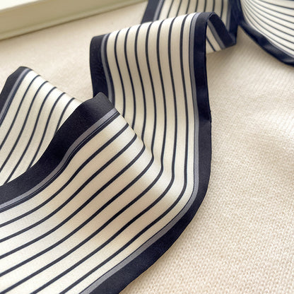 Scarf slim long striped double neckerchief fashion muffler temperament hood