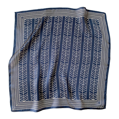 Silk scarf elegant temperament small scarf high quality geometric pattern decorative scarf ladies