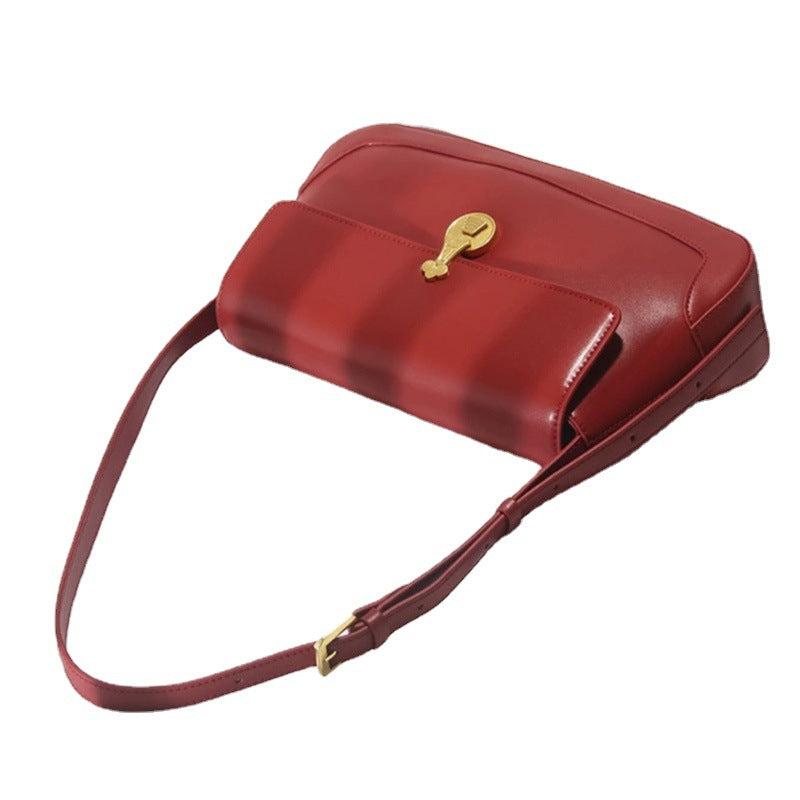 Genuine leather shoulder bag Luxury retro simple shoulder bag Messenger bag Goes with anything