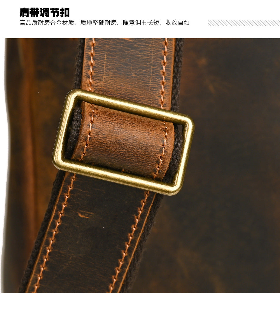 Men's backpack cowhide genuine leather retro casual computer bag for men 