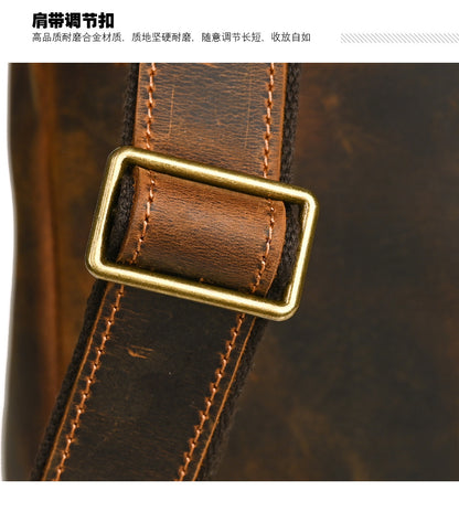 Men's backpack cowhide genuine leather retro casual computer bag for men 