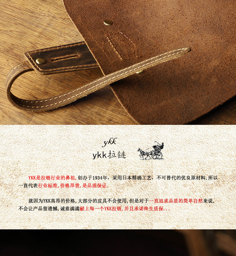 Men's Backpack Genuine Cowhide Leather Handmade Fashion Casual Travel Retro Crazy Horse Men's Bag 