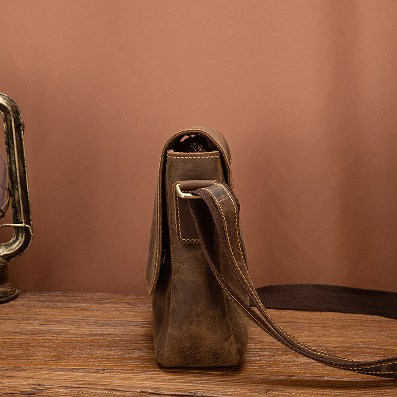 Men's shoulder bag Genuine cowhide leather retro crossbody bag for men 