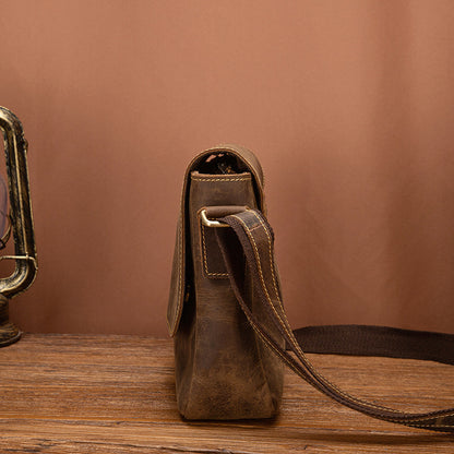 Men's shoulder bag Genuine cowhide leather retro crossbody bag for men 