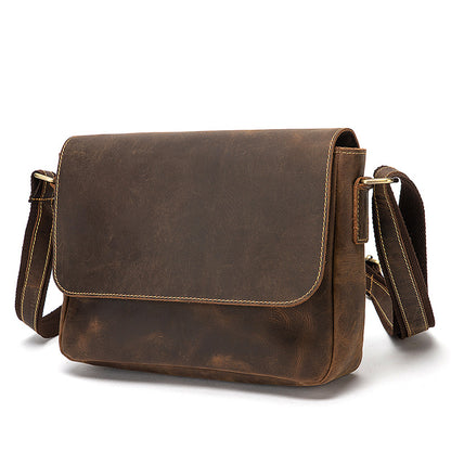 Men's shoulder bag Genuine cowhide leather retro crossbody bag for men 