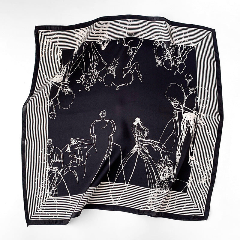 Silk scarf women fashion small scarf sheer decoration warm scarf temperament elegant