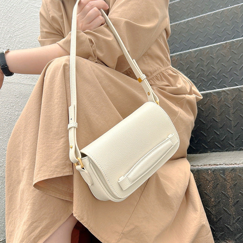 Women's bag Genuine leather armpit bag Luxury crossbody bag Cowhide square bag Single Shoulder bag that goes with anything.Pochette