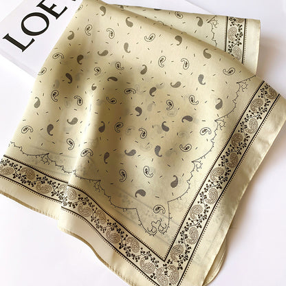 Silk scarf printed pattern small scarf women cashew nut flower temperament ornament neckerchief