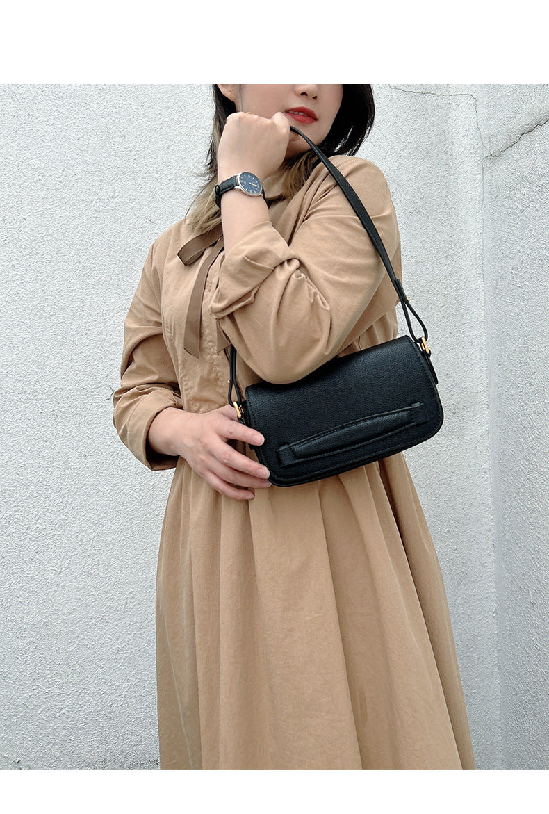 Women's bag Genuine leather armpit bag Luxury crossbody bag Cowhide square bag Single Shoulder bag that goes with anything.Pochette