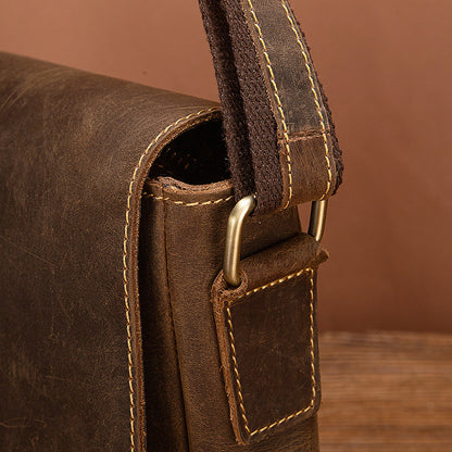 Men's shoulder bag Genuine cowhide leather retro crossbody bag for men 