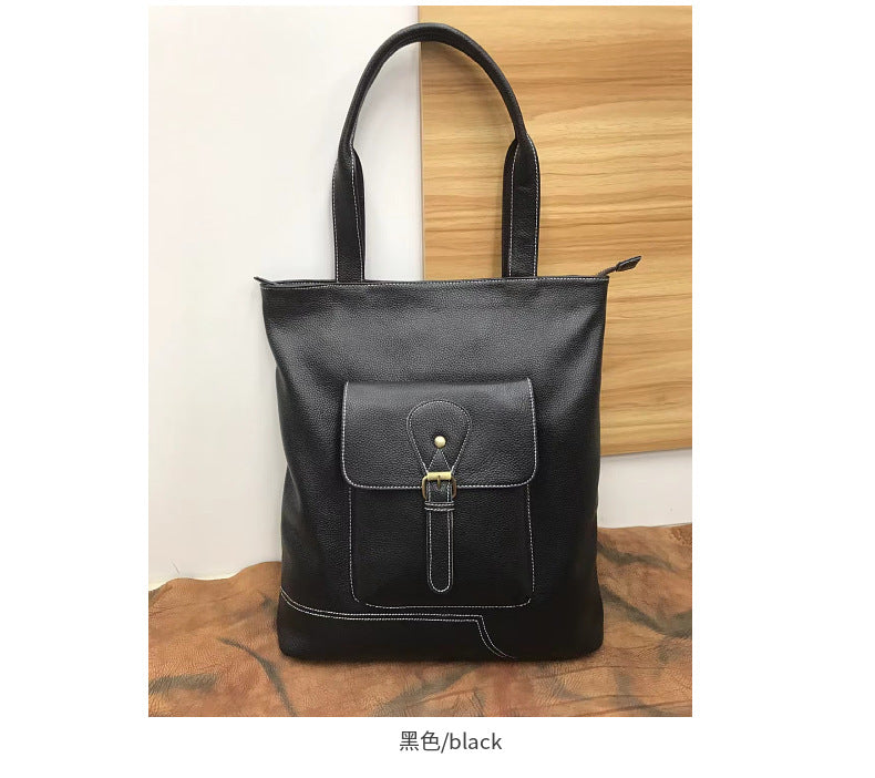 Men's Shoulder Bag Handbag Cowhide Genuine Leather Korean Fashion Casual Crossbody Bag for Men 