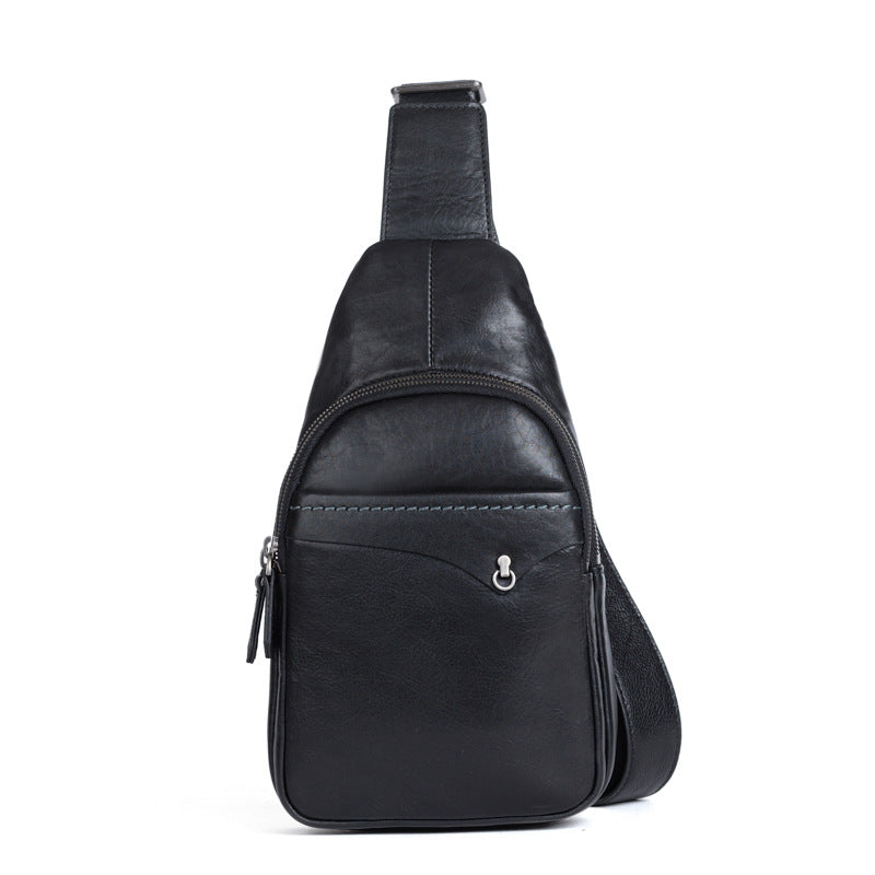 Men's bust bag genuine cowhide leather retro casual crossbody bag for men 