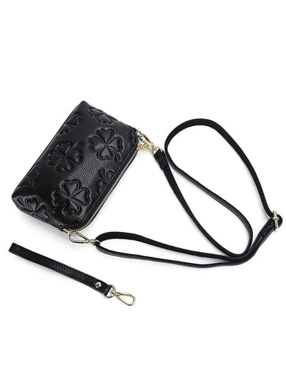 Genuine leather women's bag handbag fashion knurled clutch bag that goes with anything Temperament shoulder bag. Pochette